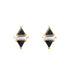 Gold Triangle Black/White Cubic Zirconia Studs